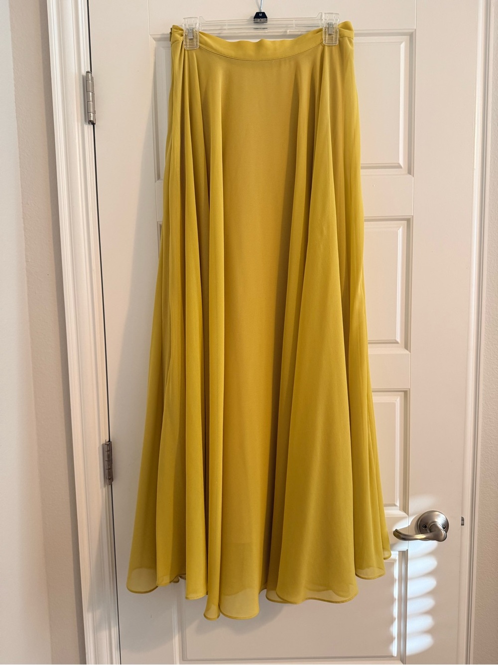 Like new Lucy Paris Yellow Flowing Maxi Skirt, Elegant Full-Length Women's Skirt